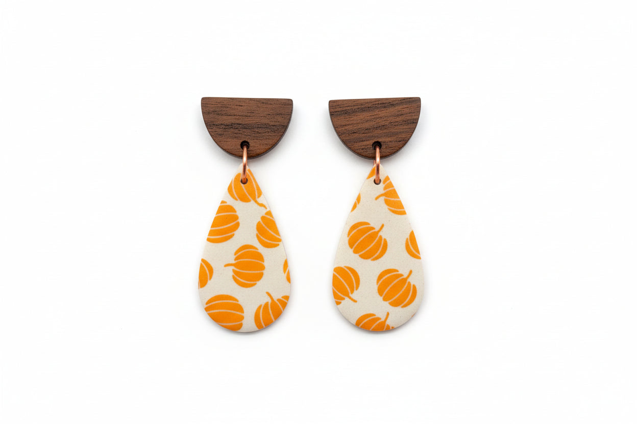 Pumpkin dangle stud