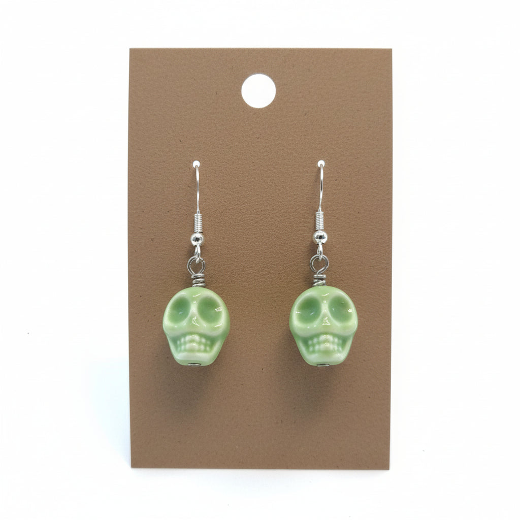 Ceramic skull green