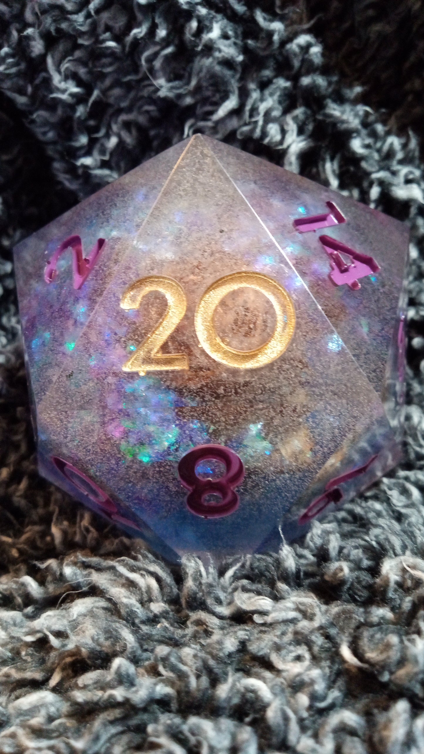 20 sided die with rose