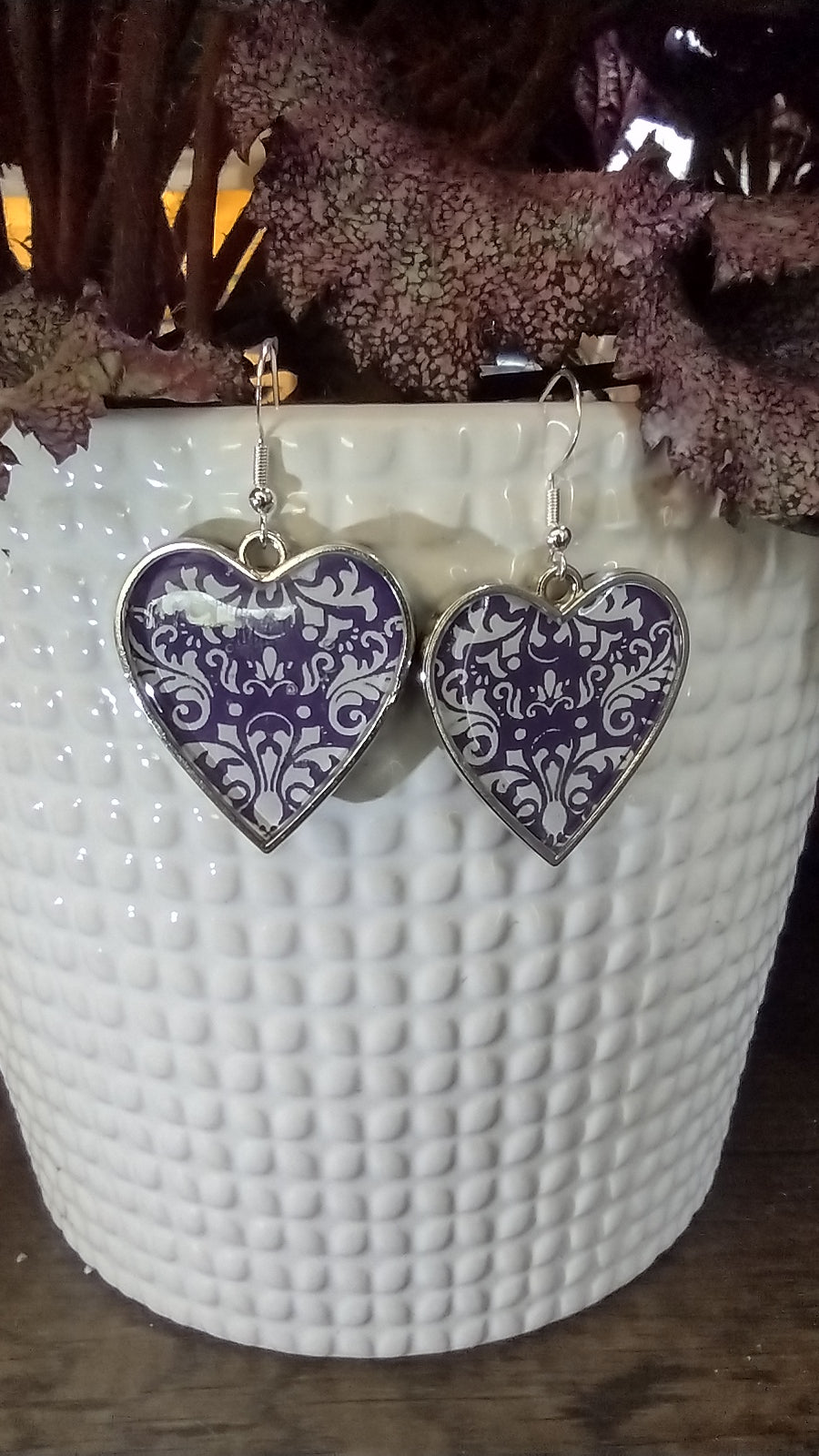 Silver purple heart