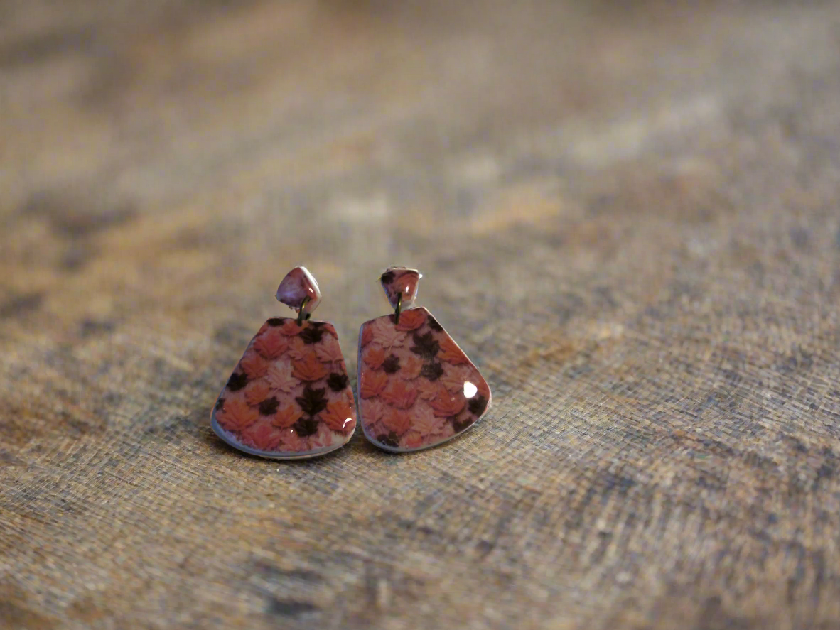 embroidered leaves large