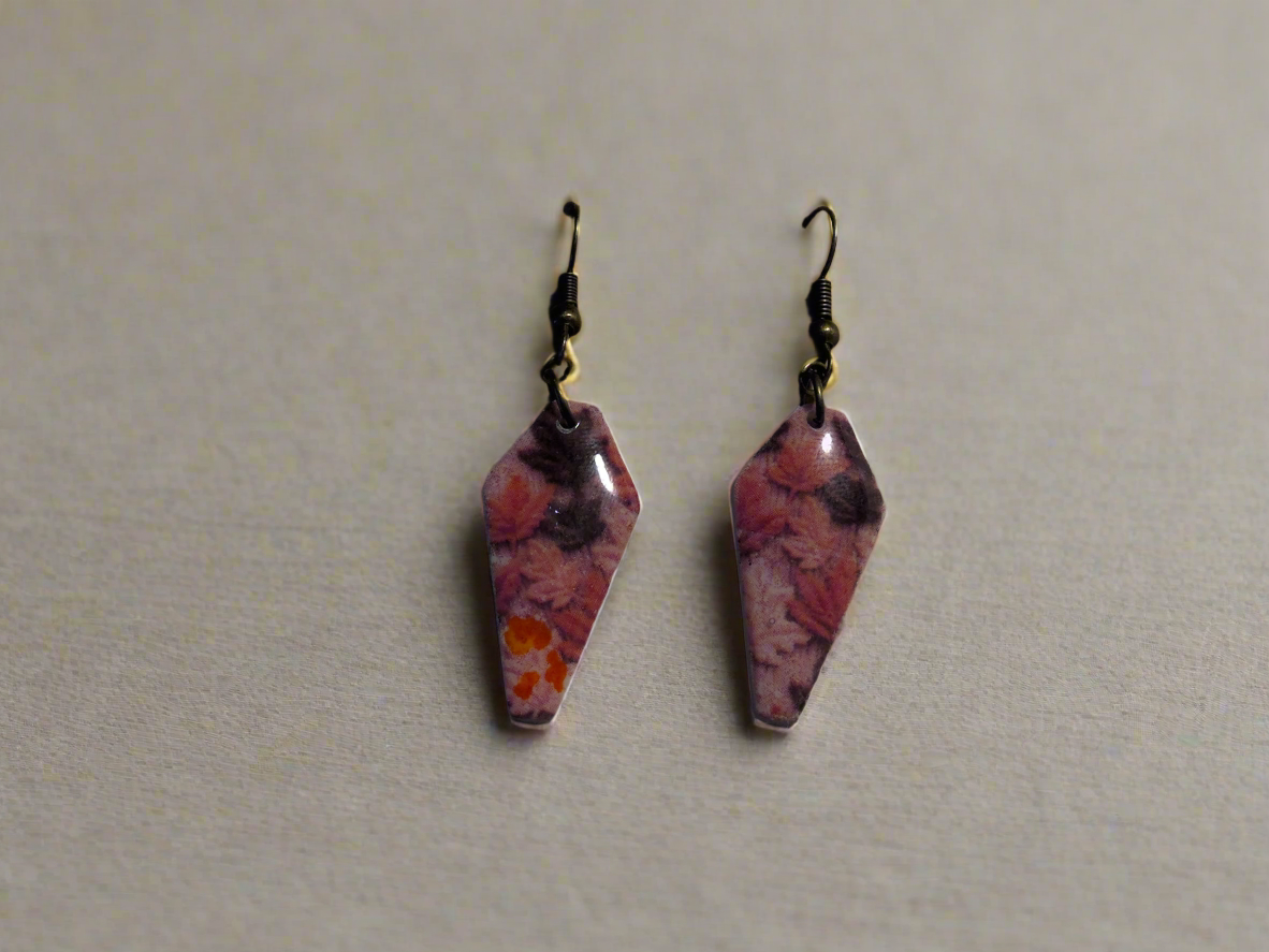 embroidered fall leaves coffin