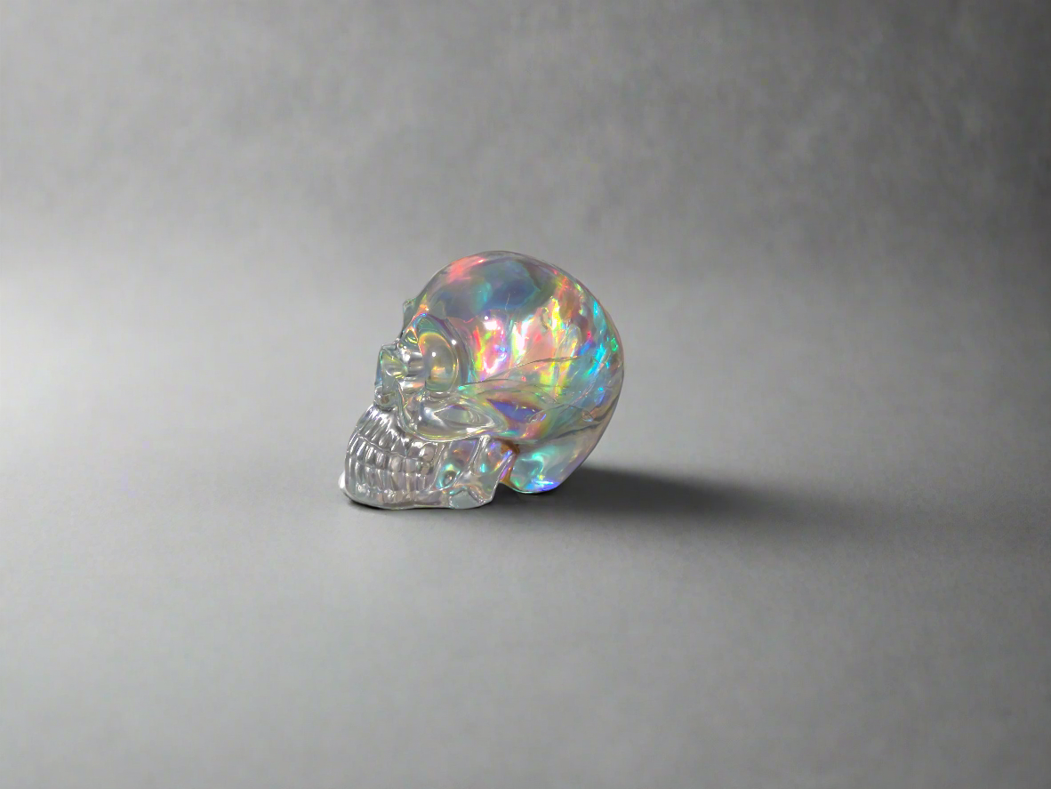 iridescent rose skull
