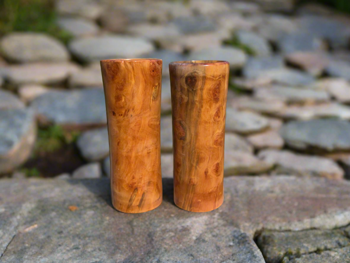 pair of wooden cups