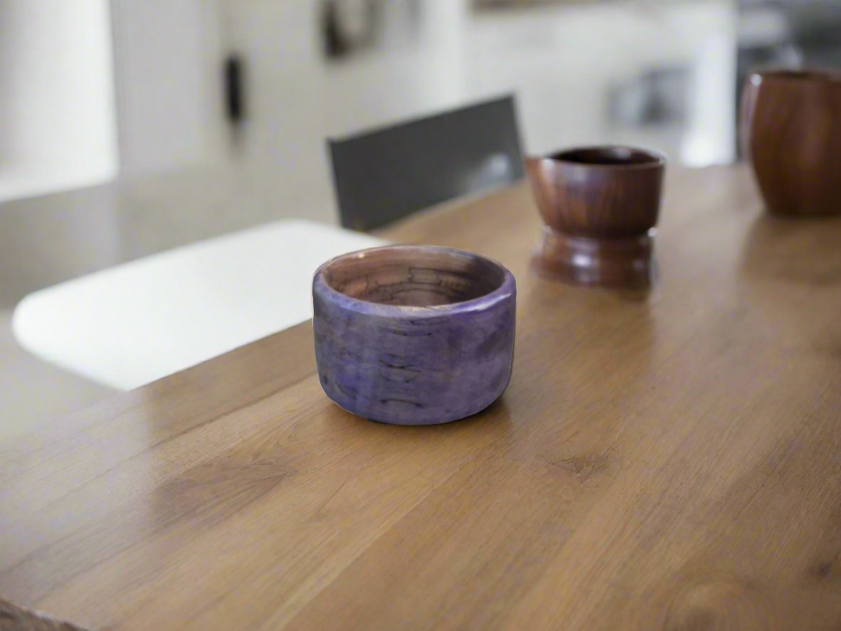 purple wooden vessel