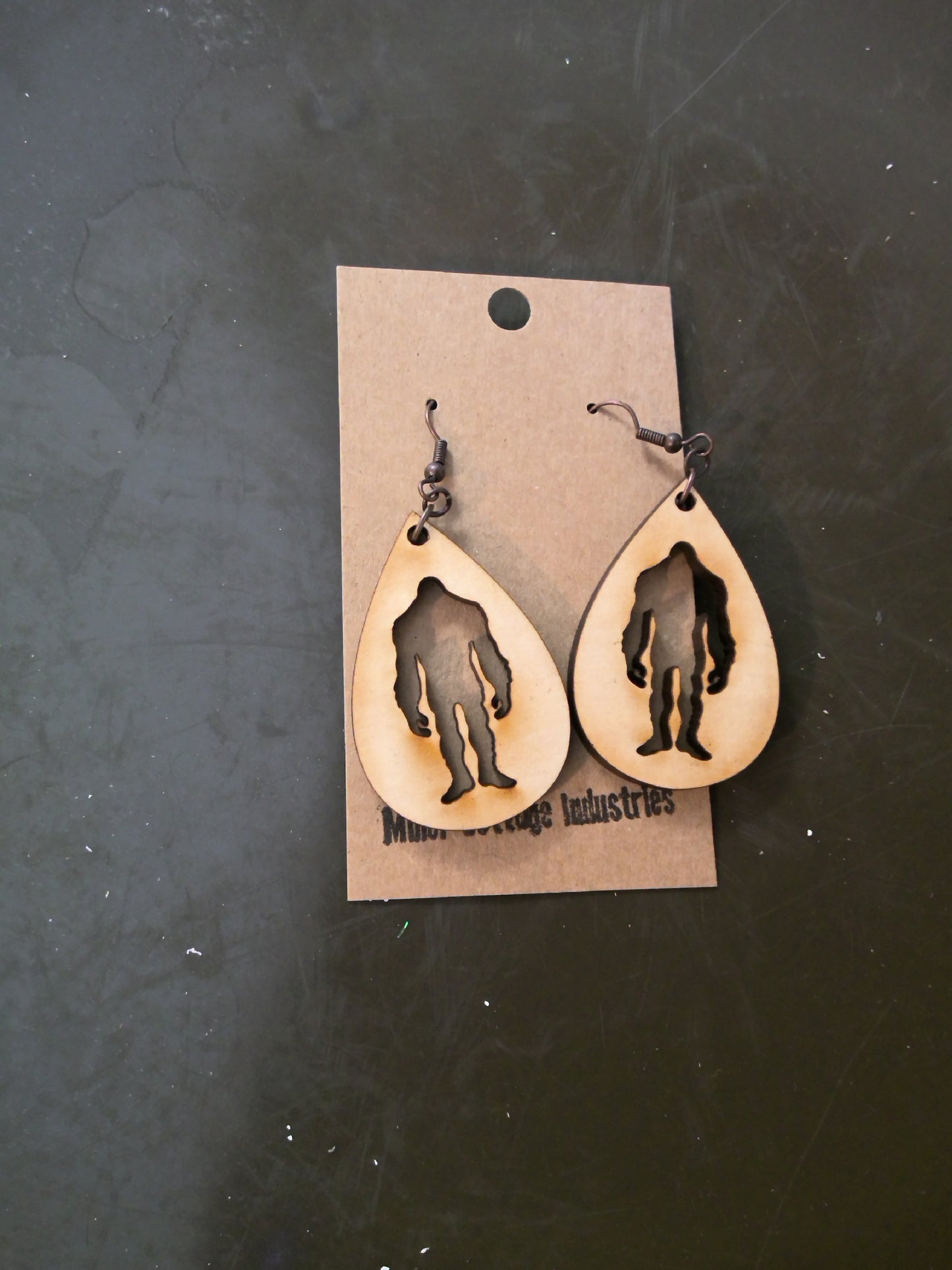 wooden bigfoot dangle