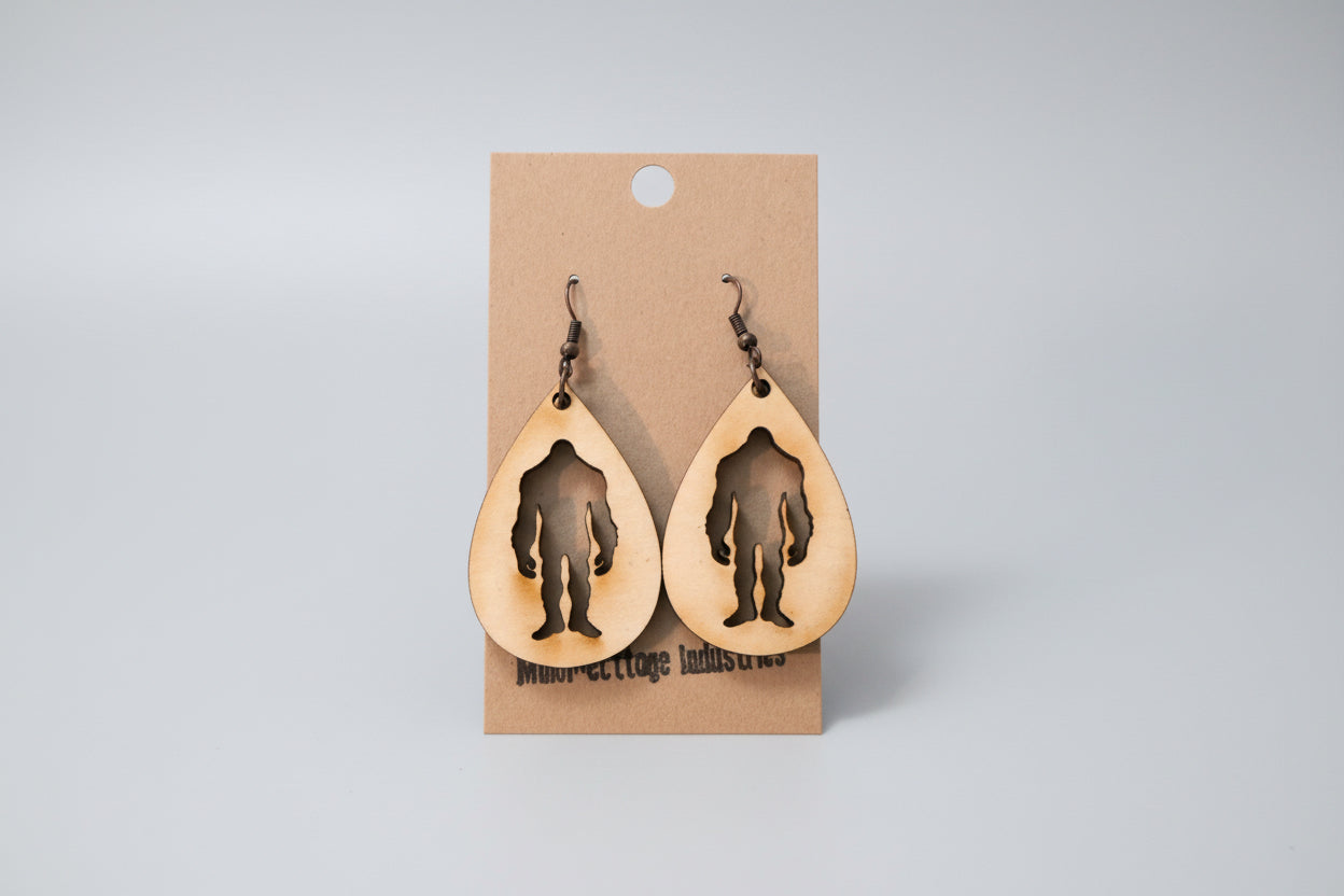 wooden bigfoot dangle