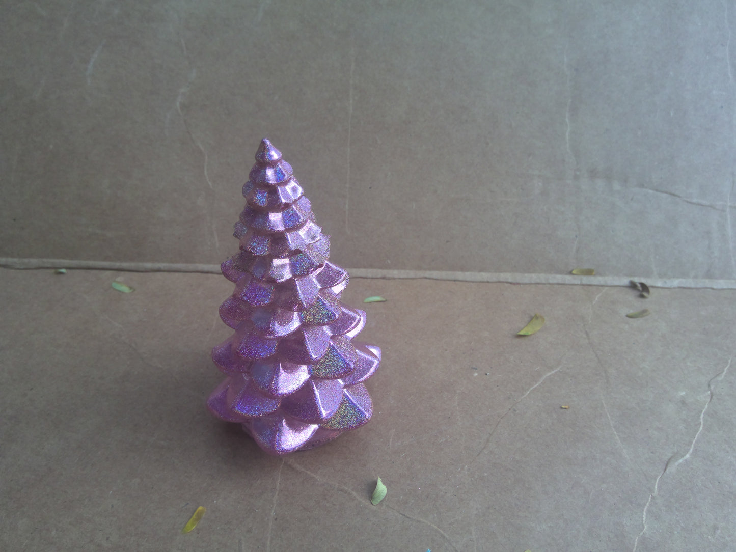 small pink holographic tree