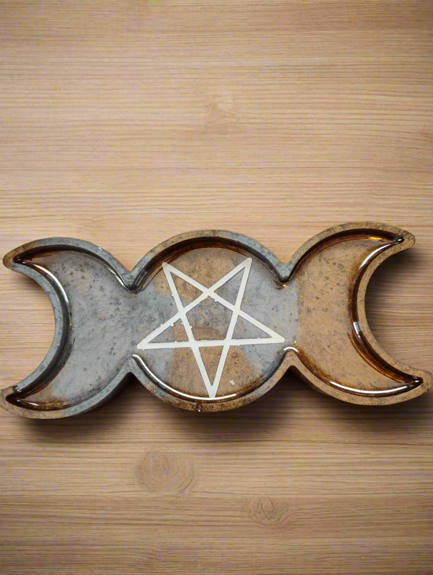 Silver and bronze goddess tray