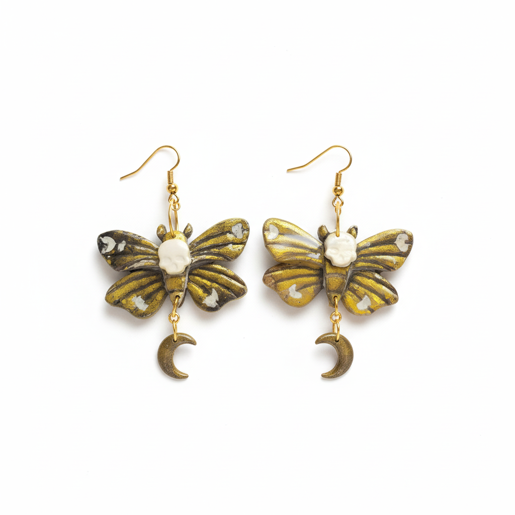 Black and gold death moth