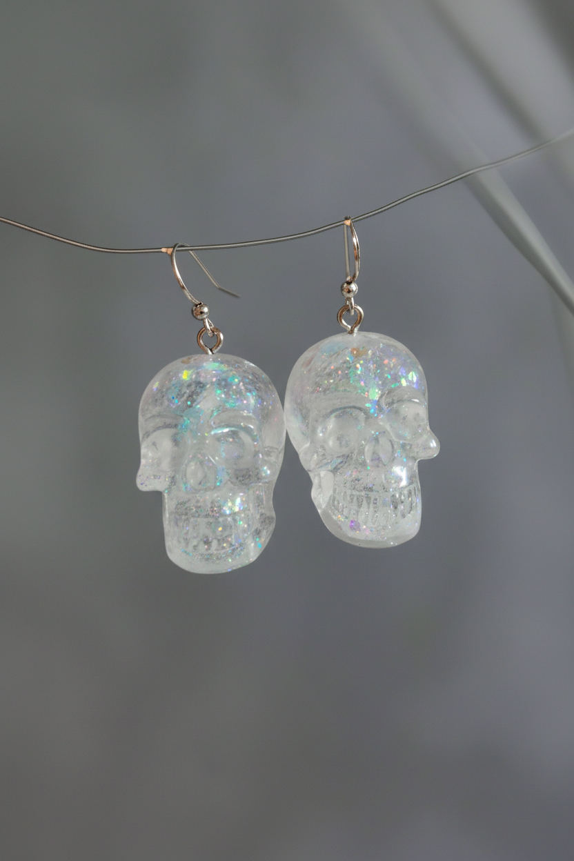 3D skull earrings