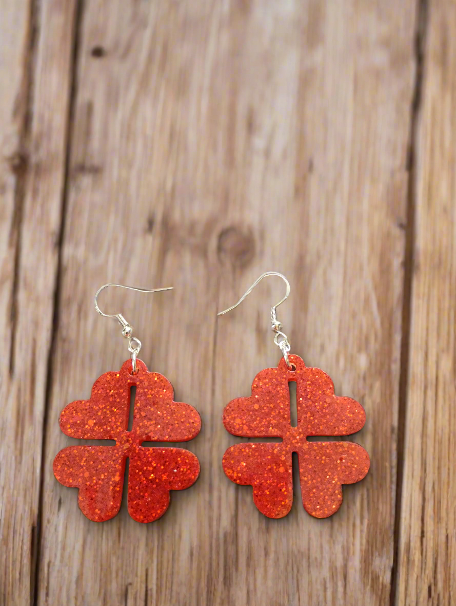 Red glitter flower 5