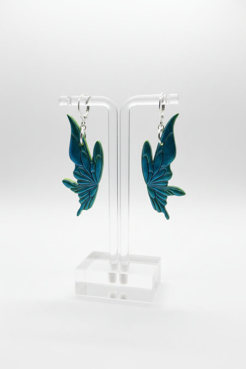 Green and blue fairy wings