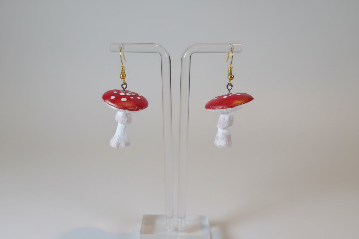 3D real mushroom red