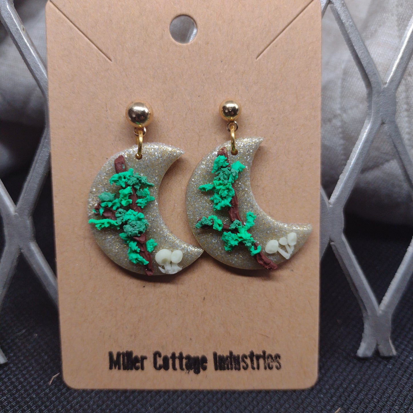 Glow-in-the-dark mushrooms under tree
