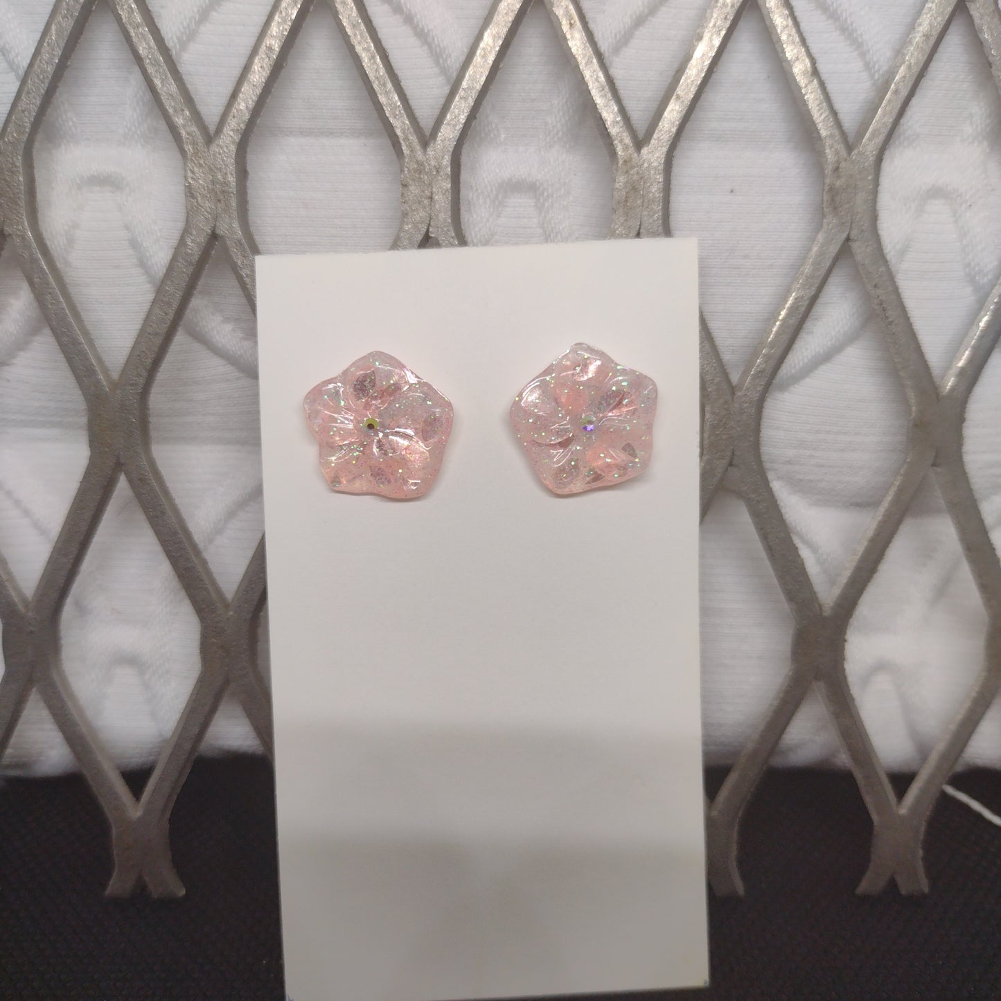 Light pink hibiscus with rhinestone