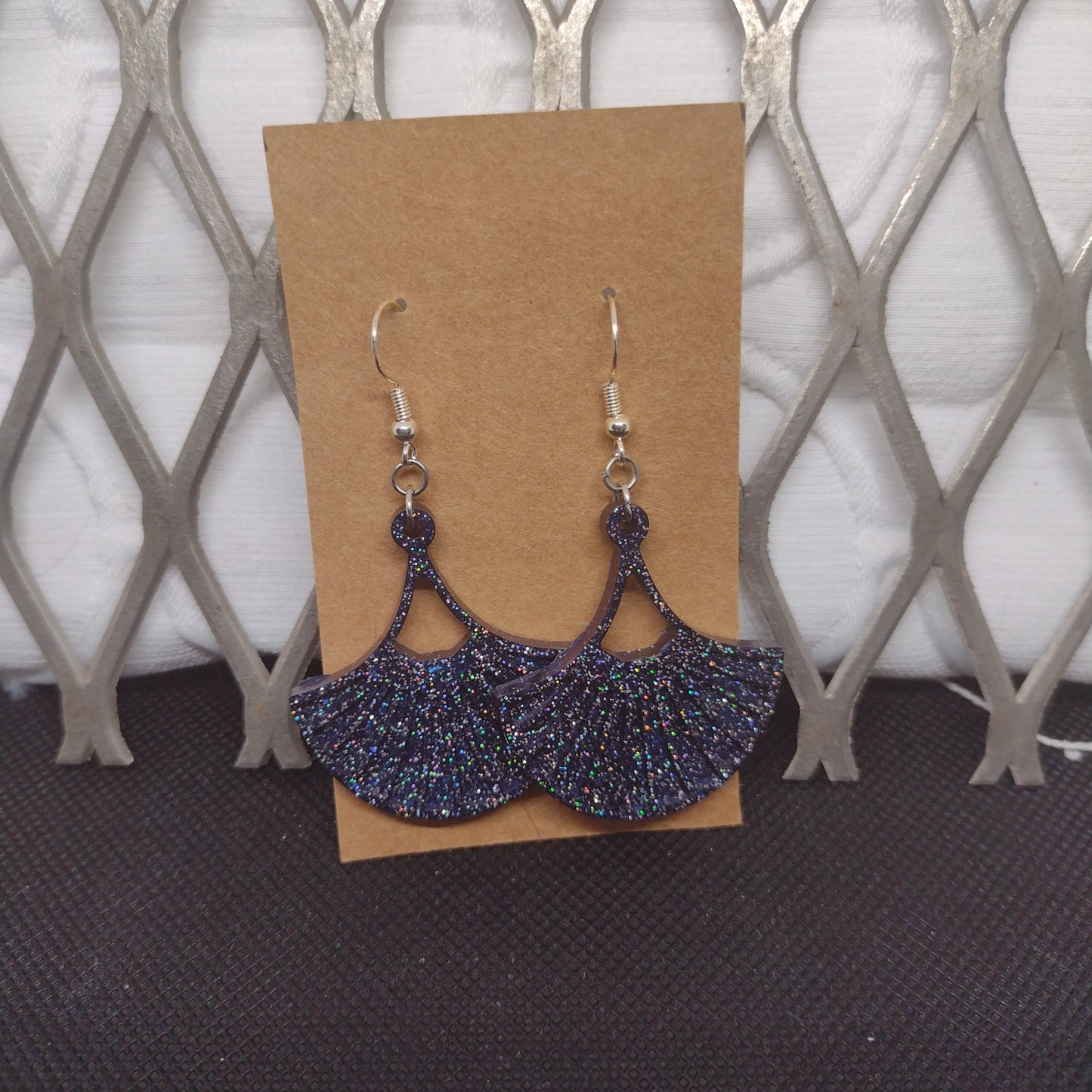 Blue glitter fan