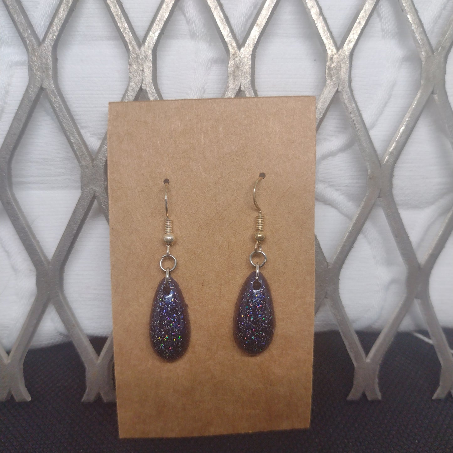 Dark blue glitter tear drop
