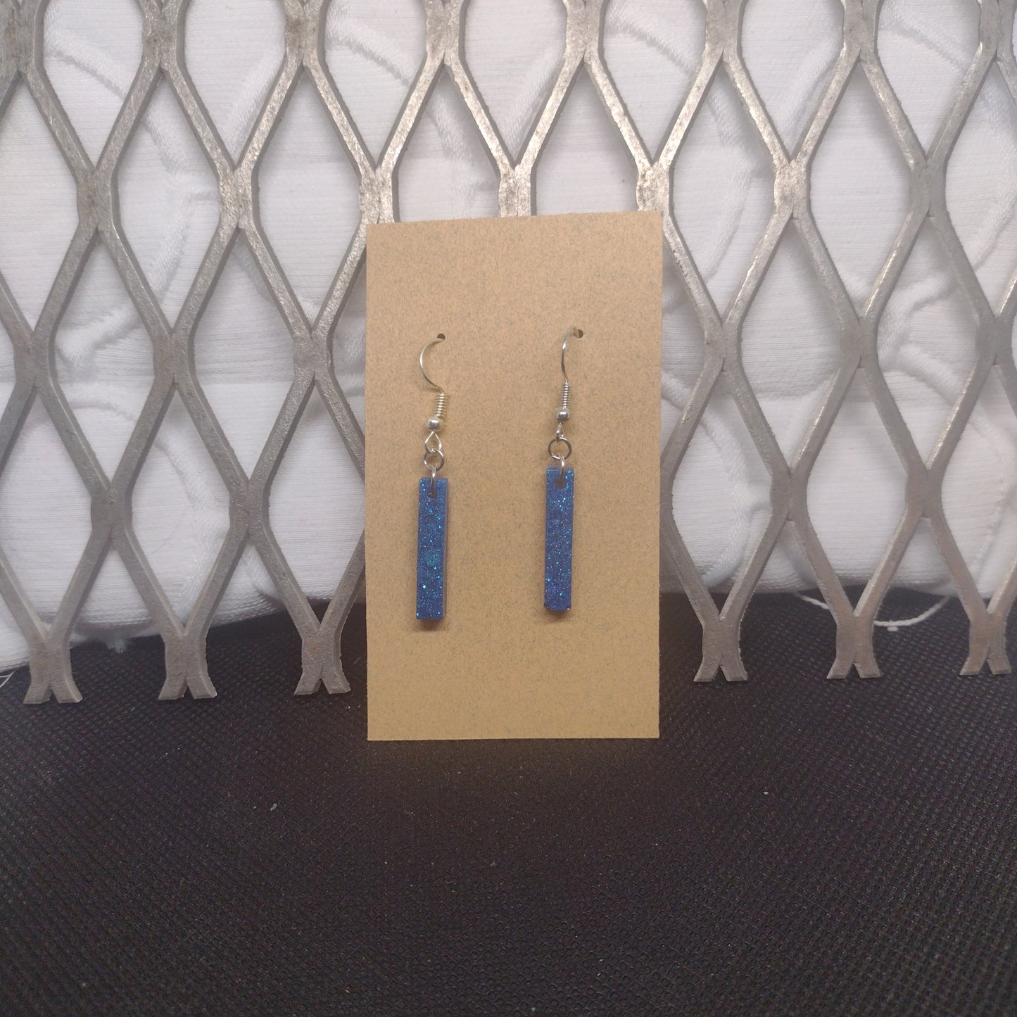 Medium blue glitter dangles