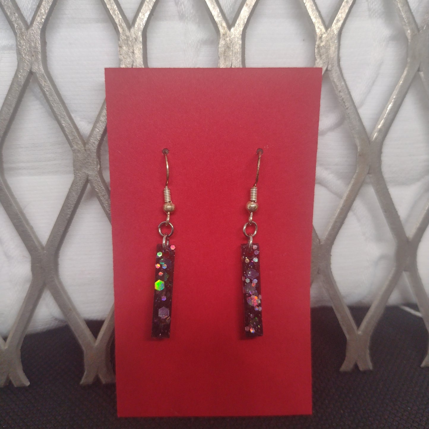 Black glitter dangles