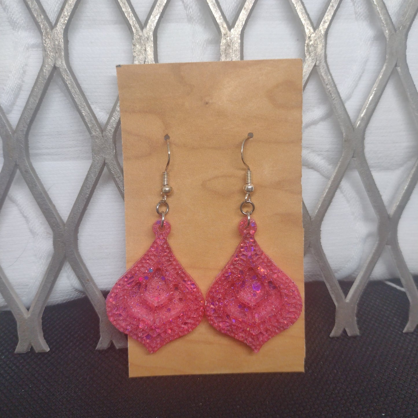 Pink glitter dangle