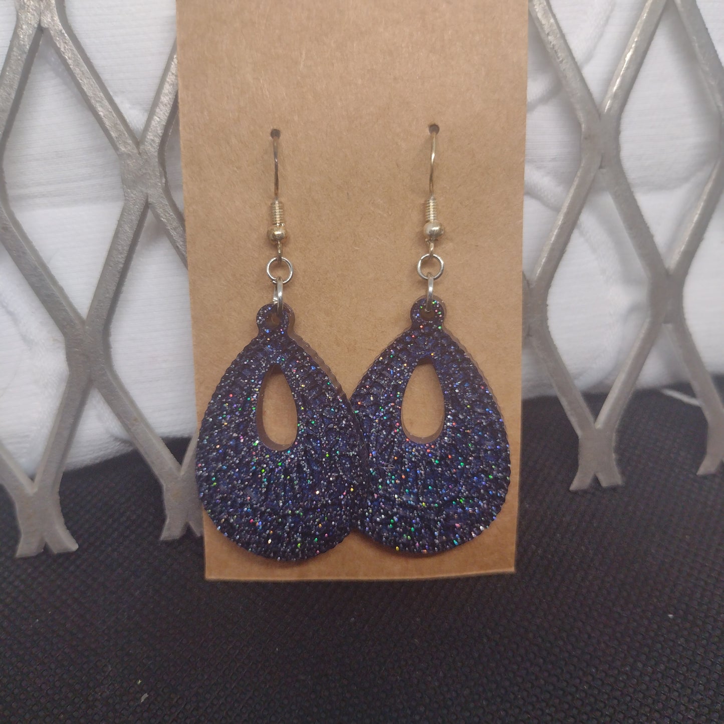 dark blue glitter dangle