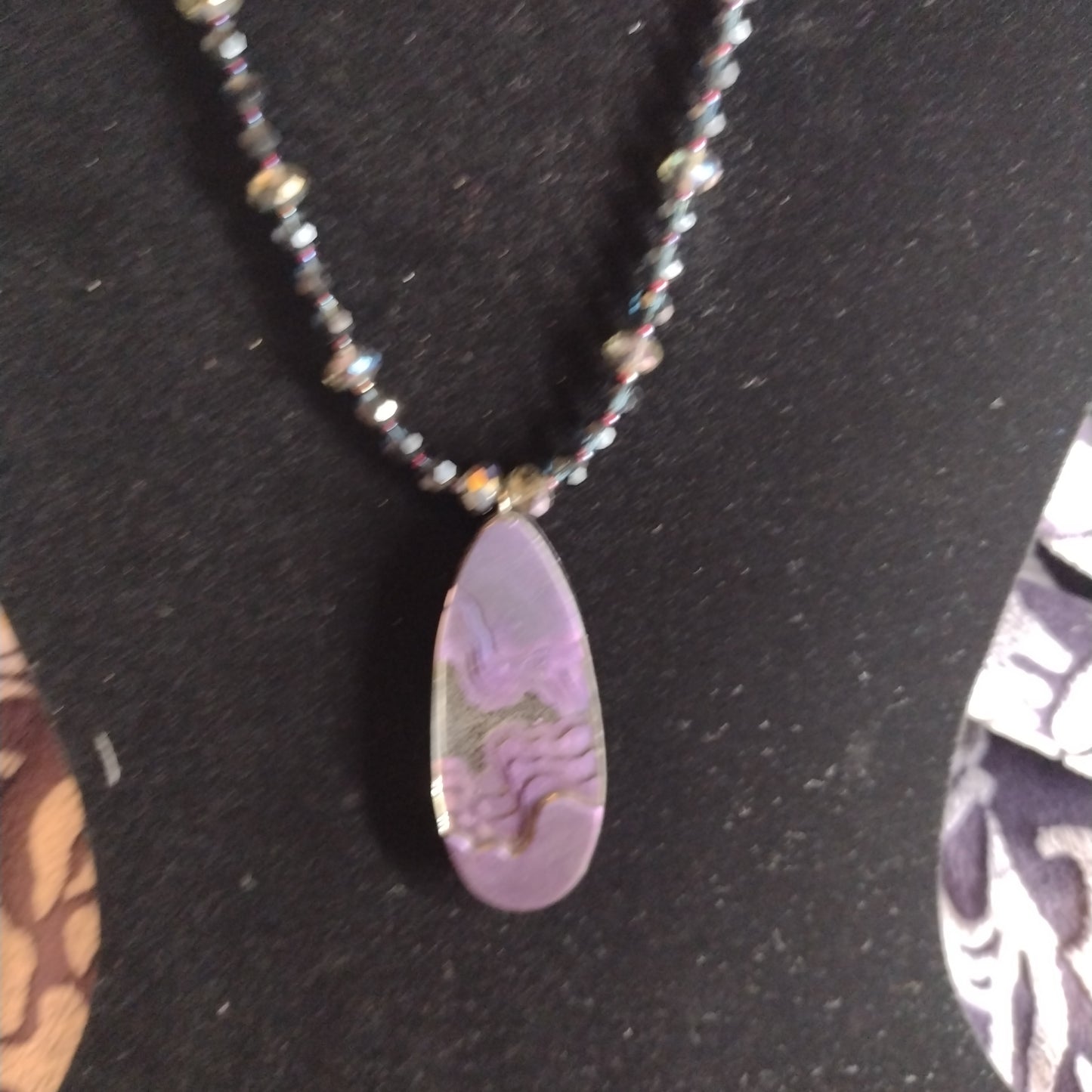 Purple topography necklace set