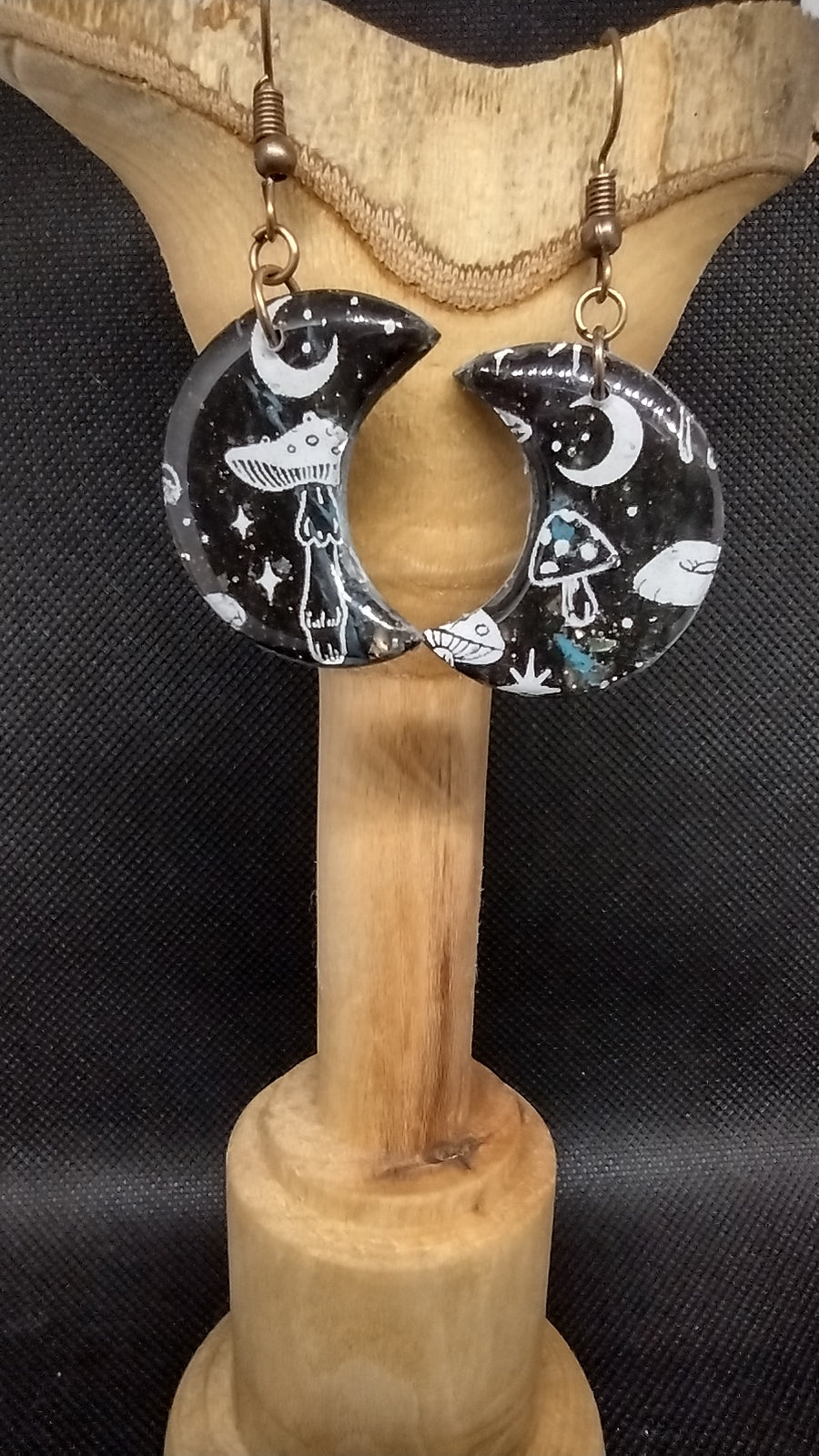 Mushroom print on galaxy sky