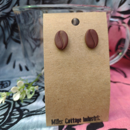 Coffee bean stud