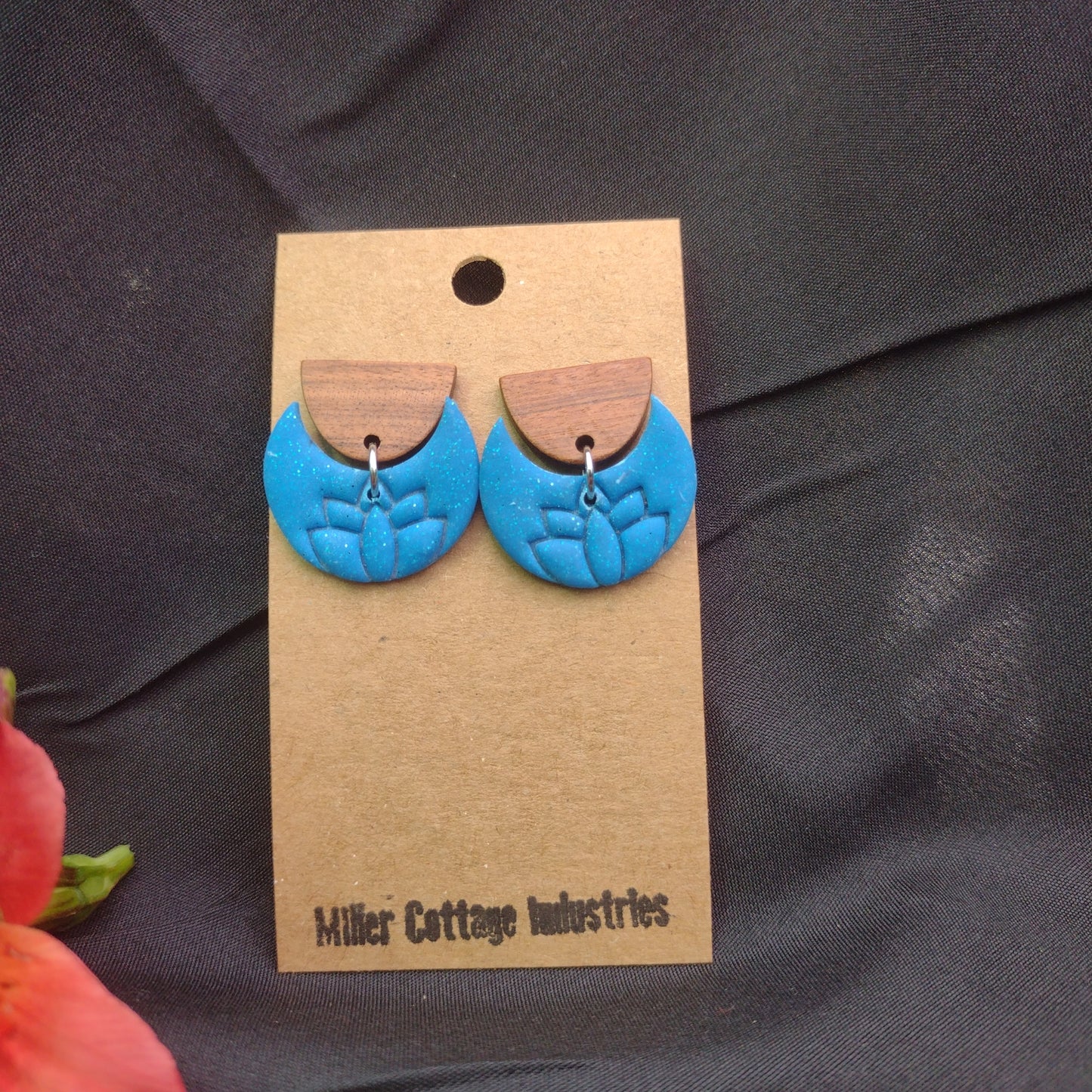 Art Deco Blue with walnut studs