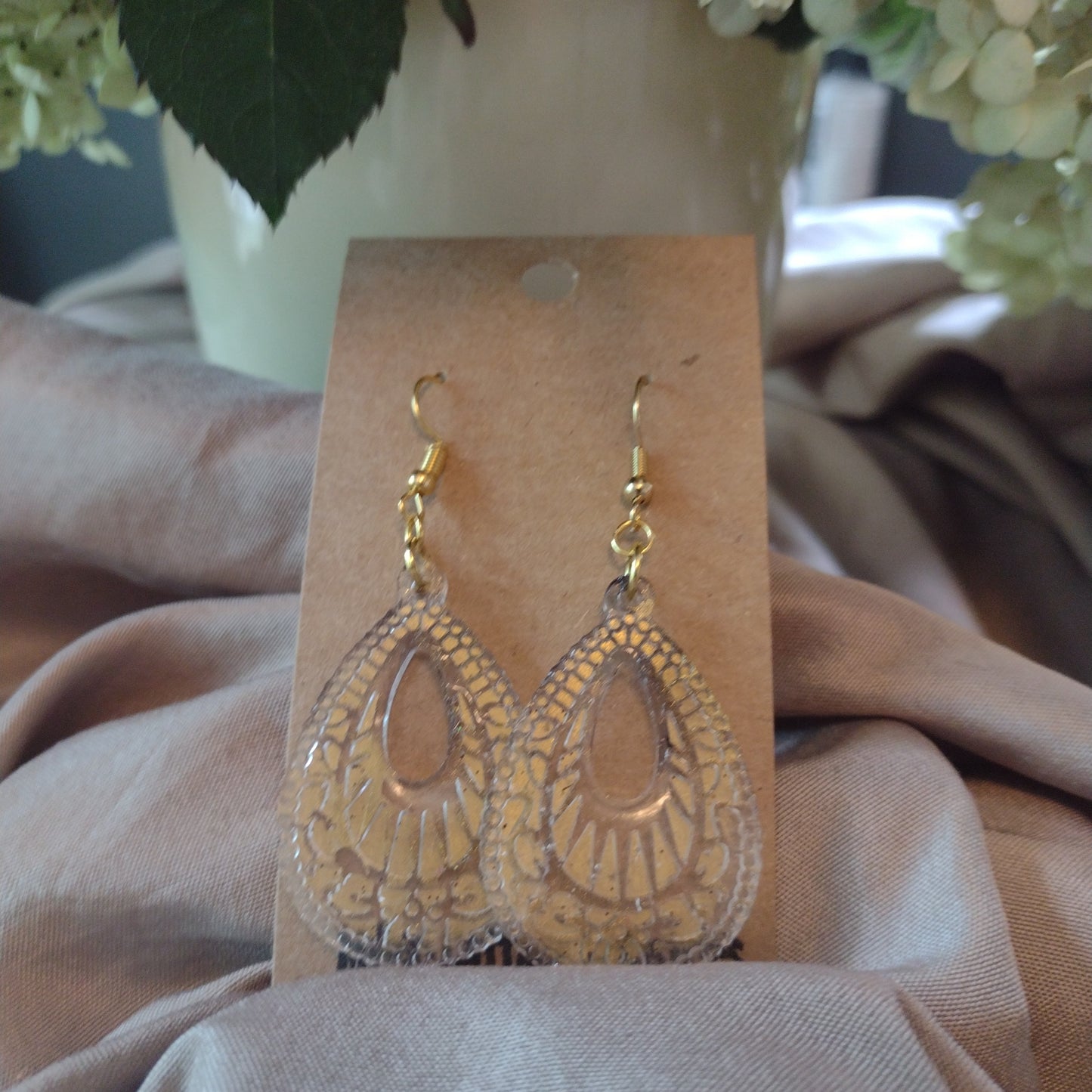 Gold and clear dangle