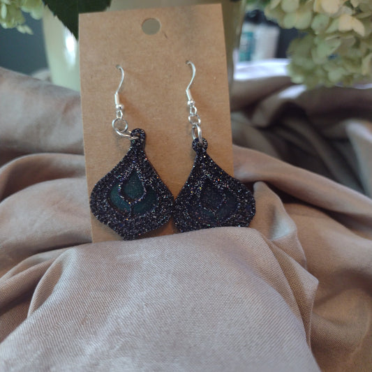 Dark blue glitter dangle 2