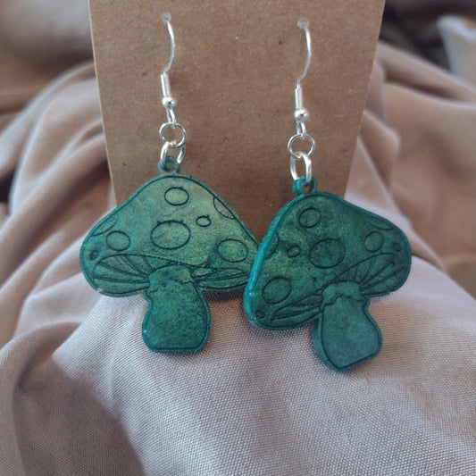 Dark green mushrooms
