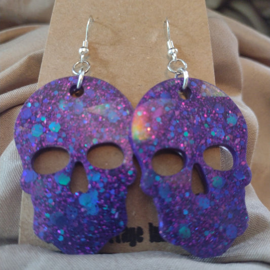 Holographic skulls purple
