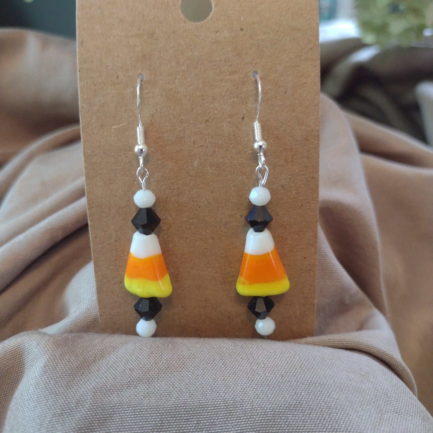 Candy corn with black