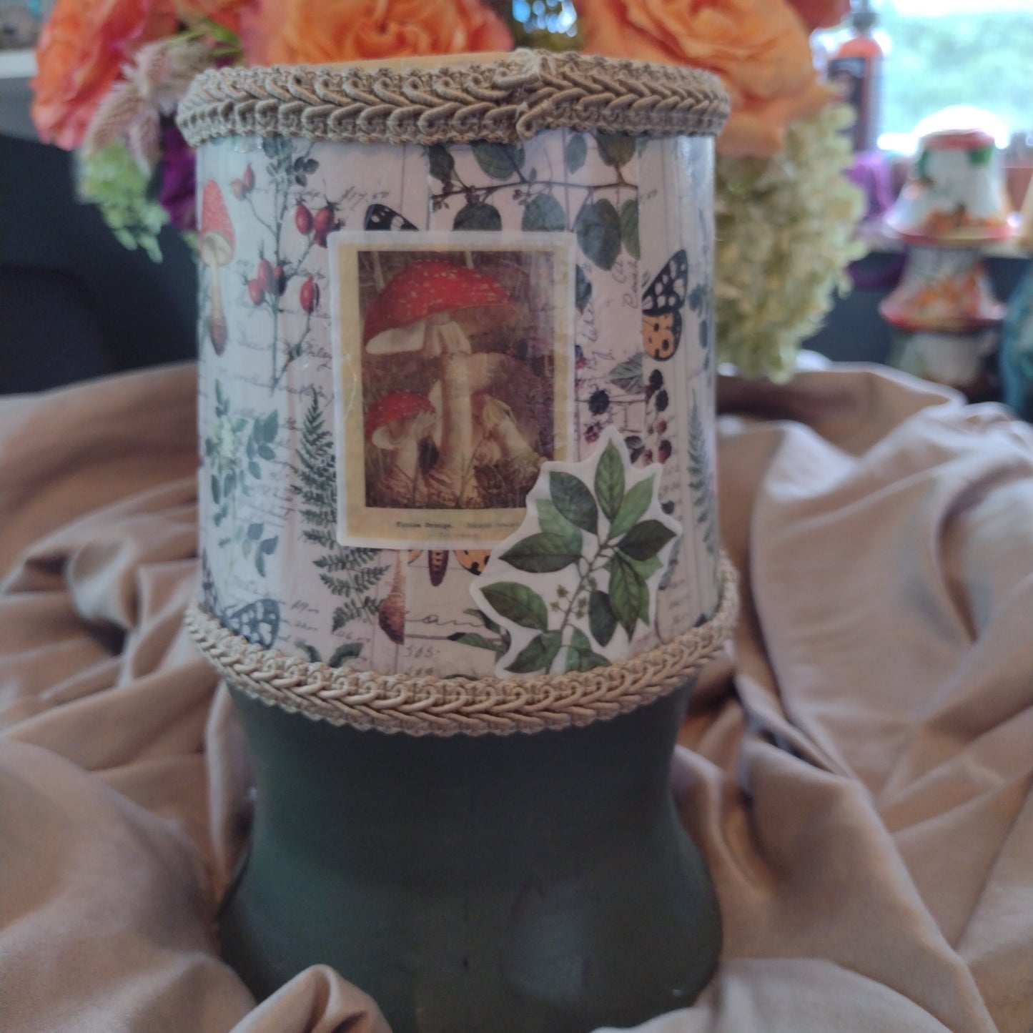 Planter with mushrooms