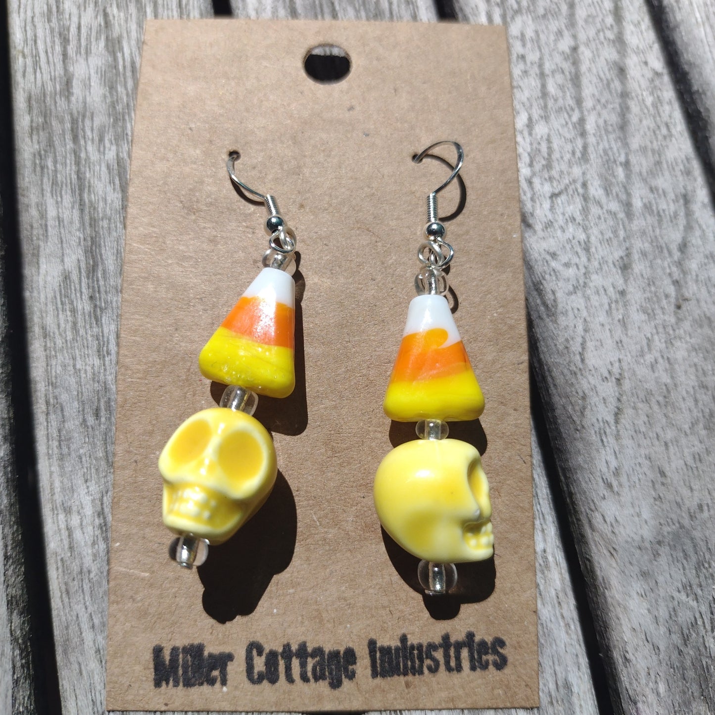 Yellow candy corn skulls
