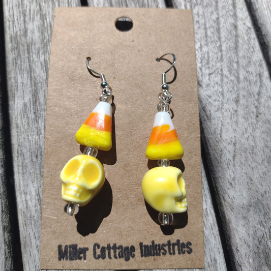 Yellow candy corn skulls