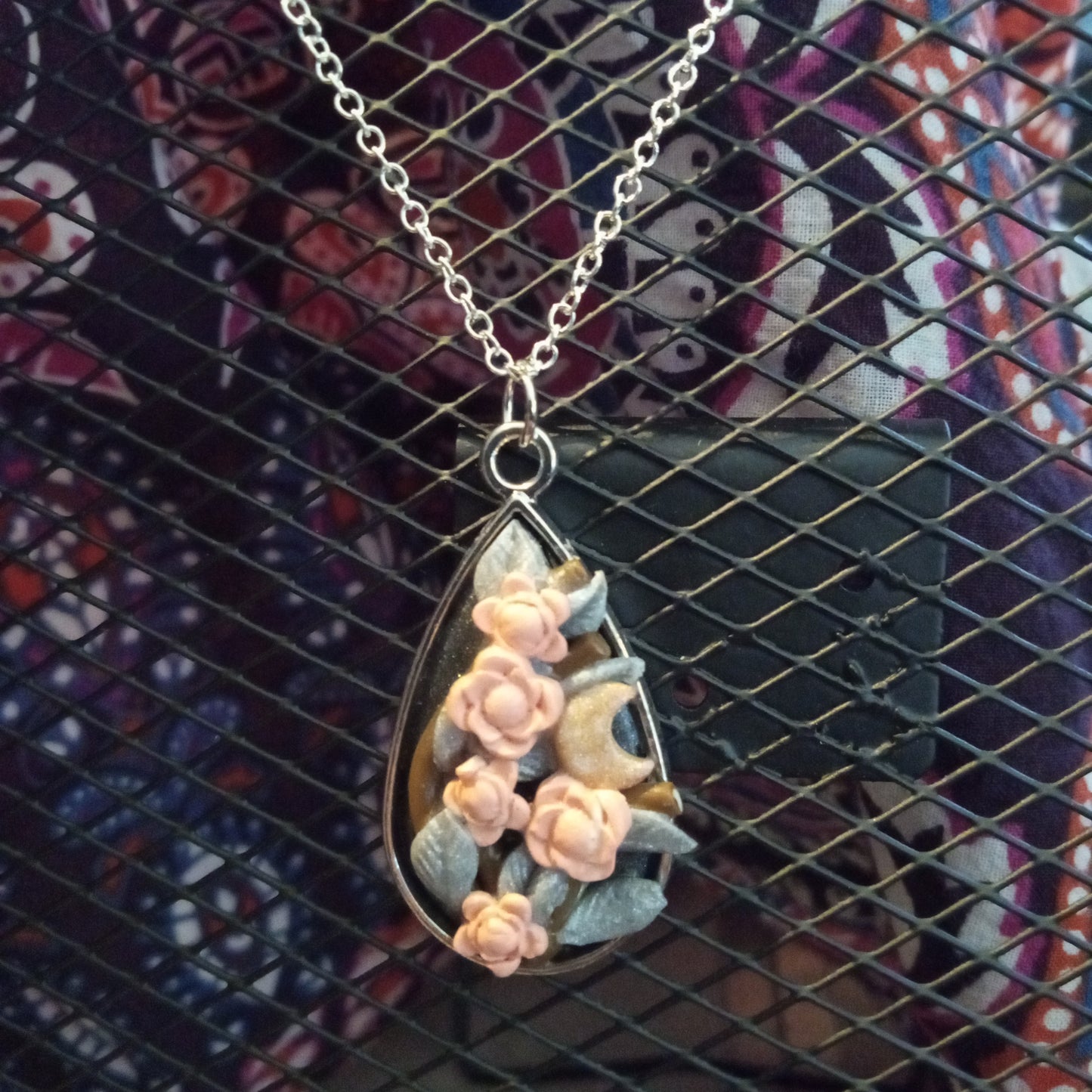 Pink flower and moon set