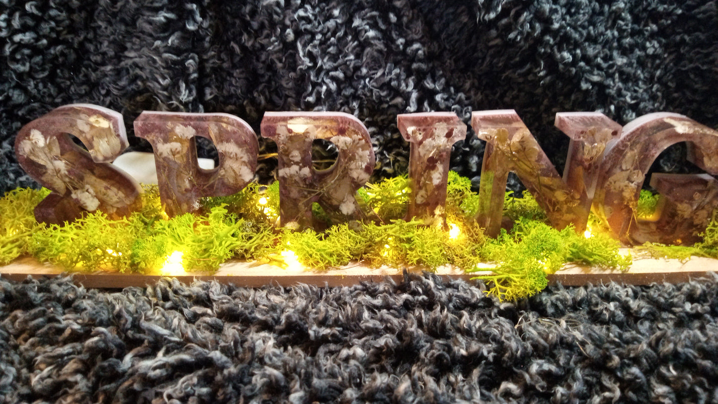 Spring sign with lights