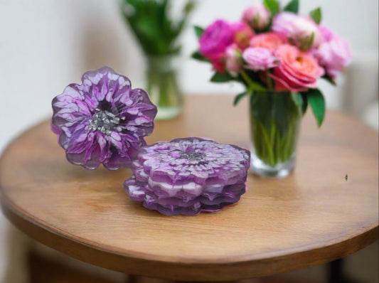 Flower coasters pink and white