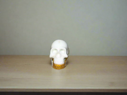 white and gold skull