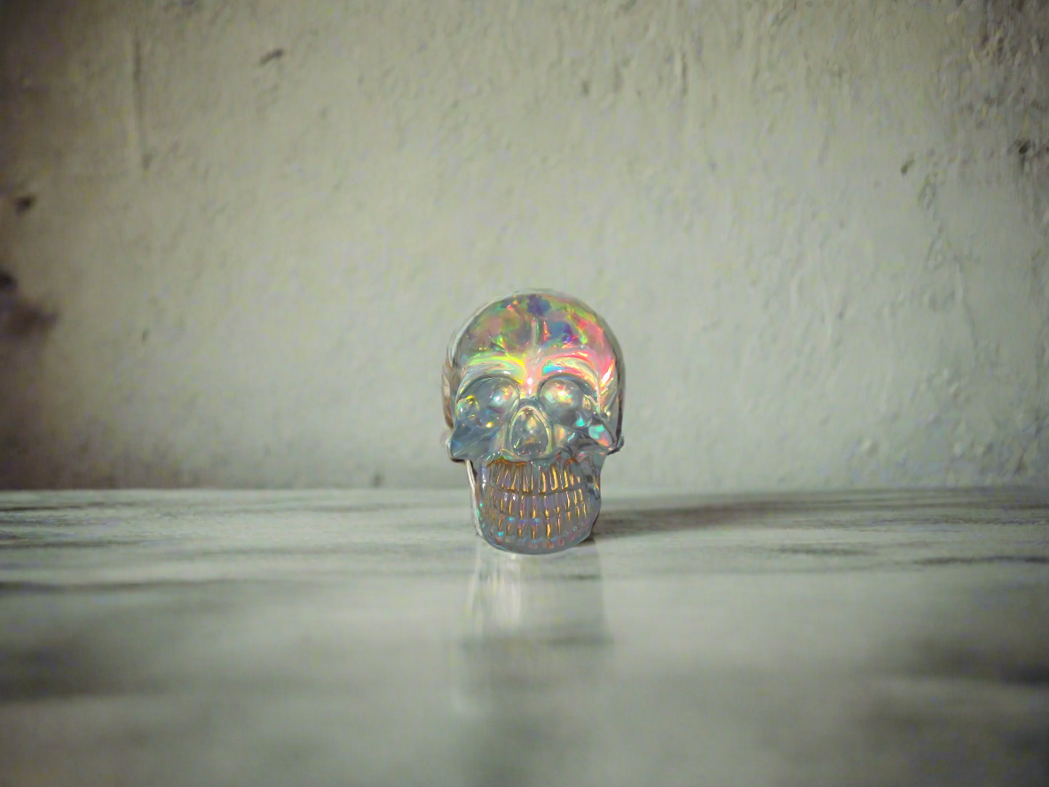 iridescent rose skull