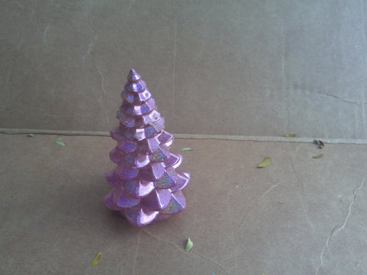 small pink holographic tree