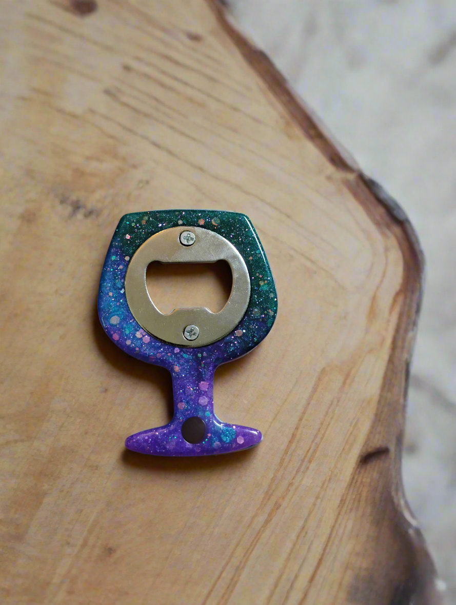 Wine glass bottle opener