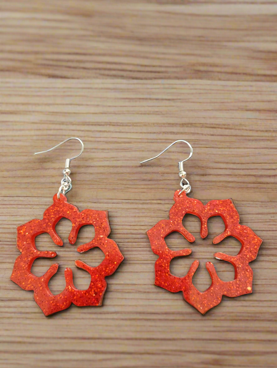 Red glitter flower 4