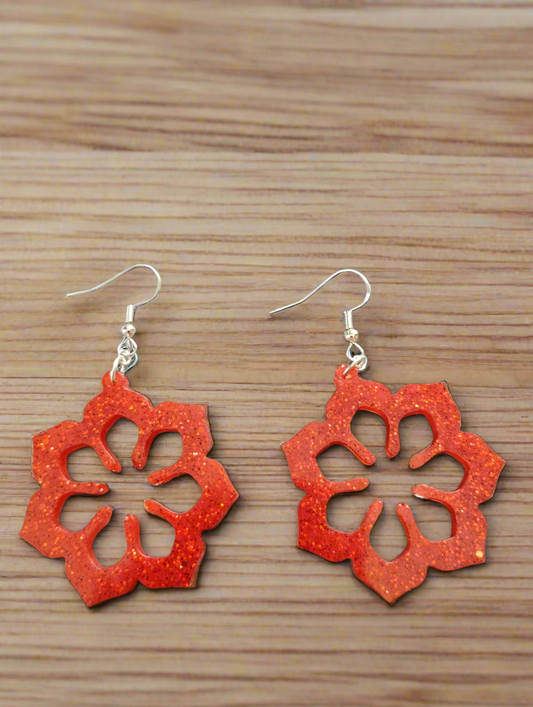 Red glitter flower 4
