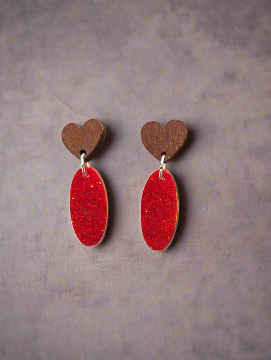 Small oval red heart