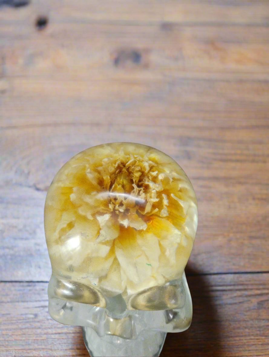 Skull with Dahlia