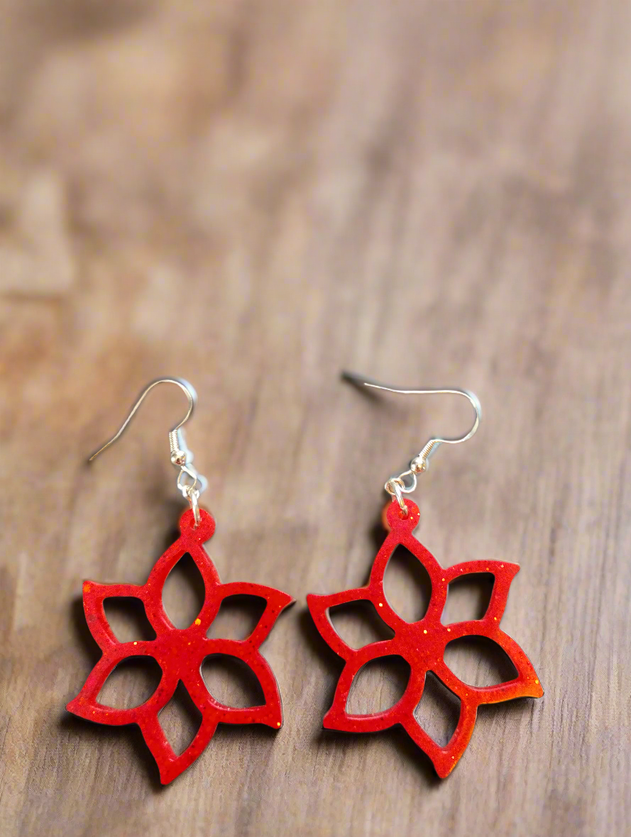 Red glitter flower 2